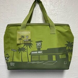Trader Joe's Large Lime Green Reusable Insulated Tote NWT
